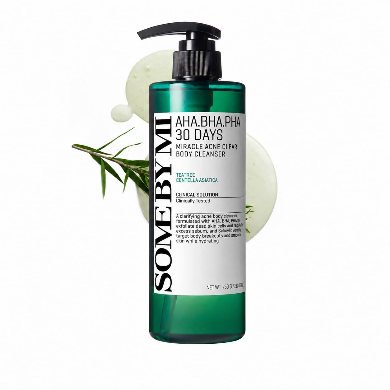 AHA BHA PHA 30 Days Miracle Acne Clear Body Cleanser (Body Wash Big Size 26.46 Oz- Pack of 1)